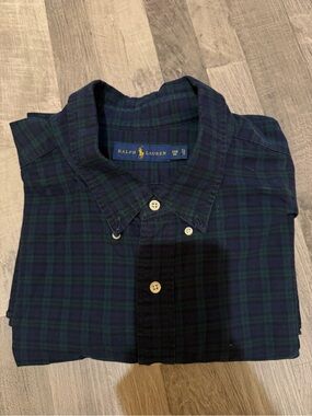 Polo  Ralph lauren Men's Navy Plaid Button-Down Shirt 3XB